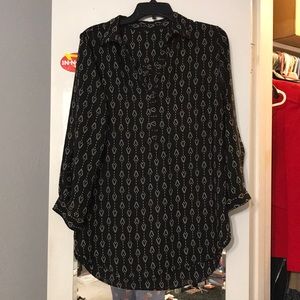 Black print blouse